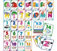 Go Fish - Juego de cartas, 80 cartas del alfabeto y números de gran tamaño ABC 123, juego de memoria para aprendizaje de niños, juego de fiesta, reunión familiar, noche de juego, actividades en el