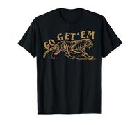Go Get 'Em Tiger Vintage Distressed Graphic Hombres Mujeres Moda Camiseta