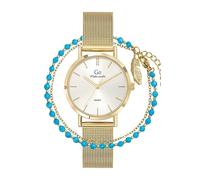 Go Girl 694618 - Caja de reloj para mujer, acero dorado y pulsera de perlas