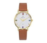 Go Girl 699422 - Reloj de mujer, acero dorado, piel marrón, correa