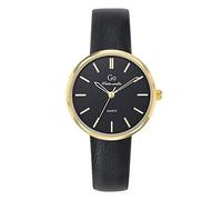Go Girl 699505 - Reloj para mujer, acero dorado, piel negra, color negro