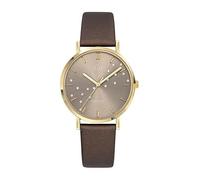 Go Girl Reloj Mujer Acero Dorado Cuero Marrón 699391, correa