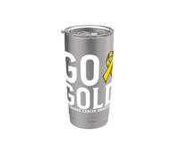 Go Gold Childhood Cancer Awareness Support Items Gifts Vaso térmico de acero inoxidable de doble pared