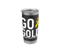 Go Gold Childhood Cancer Awareness Support Items Gifts Vaso térmico de acero inoxidable de doble pared