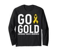 Go Gold Support Childhood Cancer Awareness Items Gifts Manga Larga