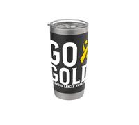 Go Gold Support Childhood Cancer Awareness Items Gifts Vaso térmico de acero inoxidable de doble pared