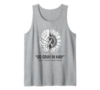 Go Gray in May Brain Tumor Awareness Brain Cancer Camiseta sin Mangas