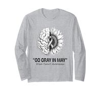 Go Gray in May Brain Tumor Awareness Brain Cancer Manga Larga