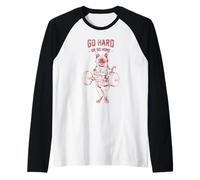 Go Hard or Go Home Siamese Cat Camiseta Manga Raglan