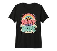 Go Heavy On The Hope Retro Rainbow, Lindo, Motivacional y Feliz Camiseta Premium