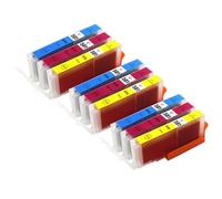 Go Inks 3 C/M/Y - Juego de 3 Cartuchos de Tinta para reemplazar Canon CLI-581 Compatible/no OEM para impresoras PIXMA (9 Unidades)