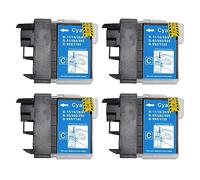 Go Inks 4 Cartuchos de Tinta Cian para reemplazar LC985C compatibles/no OEM para impresoras Brother DCP y MFC, Alta Capacidad
