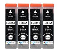 Go Inks 4 Cartuchos de Tinta Negra para reemplazar Epson T3351 (Serie 33XL) Compatible/no OEM para impresoras Epson Expression Premium