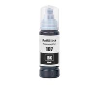 Go Inks Botella de Tinta de Repuesto Negra Compatible 107Bk para impresoras Epson EcoTank - 70 ml