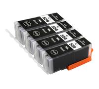 Go Inks C-550BK - 4 cartuchos de tinta para impresoras compatibles, color negro