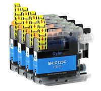 Go Inks - Cartuchos de Tinta Cian para reemplazar Brother LC123C Compatible/no OEM para Brother DCP y MFC Impresoras