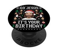 Go Jesus It's Your Birthday Christmas PopSockets PopGrip Adhesivo