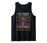 Go Jesus It's Your Birthday Funny Christian Feo Navidad Camiseta sin Mangas