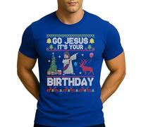 Go Jesus It's Your Birthday | Ugly Christmas Christmas - Camiseta para hombre, azul, 3XL