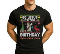 Go Jesus It's Your Birthday | Ugly Christmas Christmas - Camiseta para hombre, Negro , L