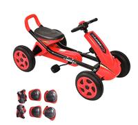Go -Kart Reppy - Feuerwehr Pedet Vehicle | TreatAuto con Freno De Mano | Coche De Conducción para, Pedal Para, Juguetes De Libertad para con 4 Ruedas | Coches