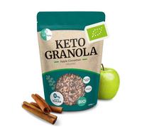 Go-Keto BIO Keto Granola Apple Cinnamon 290g - LowCarb Keto Muesli para un delicioso desayuno, con chips de coco, nueces, frutas, semillas de girasol y de calabaza, vegano, sin gluten