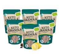 Go-Keto BIO Keto Granola Lemon Poppyseed 6x 290g - LowCarb Keto Muesli para un delicioso desayuno, con chips de coco, nueces, frutas, semillas de girasol y de calabaza, vegano, sin gluten