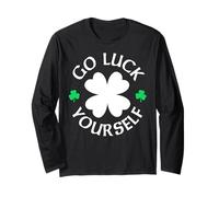 Go Luck Yourself Divertido Humor del Día de San Patricio Manga Larga