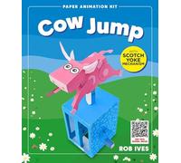 Go On Make Me Kit de animación de papel de salto de vaca - Rob Ives modelo de manualidades con vaca saltando accionada por manivela - Juguete STEM - Modelo de papel mecánico para niños y adultos