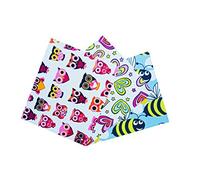 Go Optical - Paños de limpieza de microfibra extra grandes para lentes de teléfono, animales, búho, abeja y corazones arco iris, 3 unidades XL de microfibra