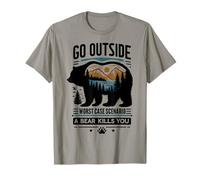 Go Outside Worst Case Bear Attack Funny Shirt Camiseta