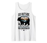 Go Outside Worst Case Bear Attack Funny Shirt Camiseta sin Mangas