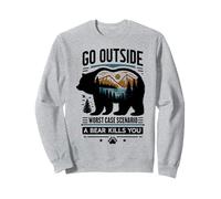 Go Outside Worst Case Bear Attack Funny Shirt Sudadera