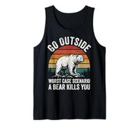 Go Outside Worst Case Scenario A Bear Kills You Naturaleza Camiseta sin Mangas