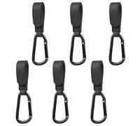 Go Pal Paquete de 6 ganchos para cochecito de bebé, clips y ganchos para cochecito de bebé, soporta 33 libras por gancho para cochecito, clip de mosquetón ajustable para UPPAbaby, DOONA, Baby Jogger