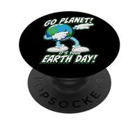 Go Planet It's Your Earth Day Funny Dabbing Dibujos Animados Día de la Tierra PopSockets PopGrip Adhesivo