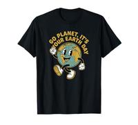 Go Planet It's Your Earth Day Funny Retro Vintage Cartoon Camiseta