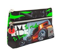 GO POP - Estuche con 2 Bolsillos Masculinos - Bolsa Escolar para papelería, lápices y rotuladores, con práctico Bolsillo Frontal, 22 x 14 x 6 p cm, Fantasía, Dim 22 x 6 x 14 cm, Monster Truco