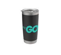 Go Programming Language con Go logo Golang desarrolladores Vaso térmico de acero inoxidable de doble pared
