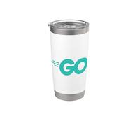 Go Programming Language con Go logo Golang desarrolladores Vaso térmico de acero inoxidable de doble pared
