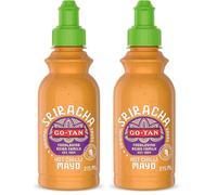 Go-Tan - Salsa Sriracha Mayo, Salsa Cremosa, Aderezo, Sabor ligeramente Picante, 500ml (Paquete de 2)