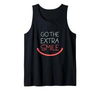 Go The Extra Smile Ayudando Actitud Positiva Juego de Palabras Color Camiseta sin Mangas