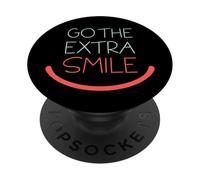 Go The Extra Smile Ayudando Actitud Positiva Juego de Palabras Color PopSockets PopGrip Adhesivo