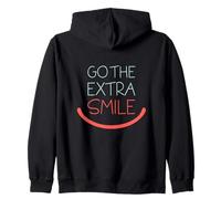 Go The Extra Smile Ayudando Actitud Positiva Juego de Palabras Color Sudadera con Capucha