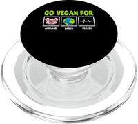 Go Vegan For Animals Earth Health - Vegano Vegetariano PopSockets PopGrip para MagSafe