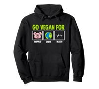 Go Vegan For Animals Earth Health - Vegano Vegetariano Sudadera con Capucha