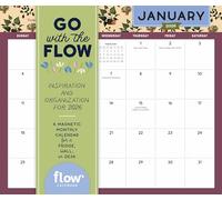 Workman Calendars – Calendario mensual magnético 2026 "Go with the Flow" para nevera, pared o escritorio