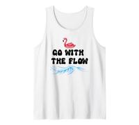 Go with The Flow Pink Flamingo Beach Vacation Summer Vibes Camiseta sin Mangas