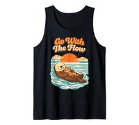 Go with The Flow Sea Otter Retro Animal Camiseta sin Mangas