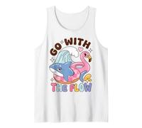 Go with The Flow Shark Pool Day Saying Camiseta sin Mangas